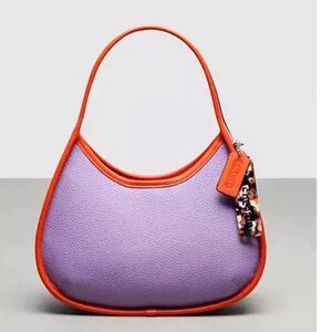 💜 Coach NWT Coachtopia Small Ergo Bag In Iris Purple & Orange Coachtopia Leather